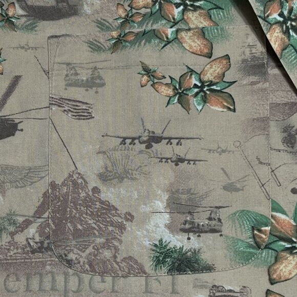 Kamp Camp Shirt Men's 2XL Cotton Beige Multi Hawaiian Tropical Button Up - Picture 15 of 17